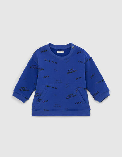 Blaues Sweatshirt mit Stempelmotiv für Babyjungen  - IKKS