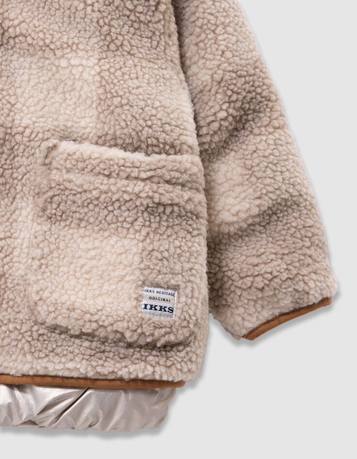 Doudoune réversible dorée et sherpa carreaux fille-7 Doudoune réversible dorée et sherpa carreaux fille-7
