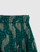 Groene korte rok sparkling peacock print meisjes-2