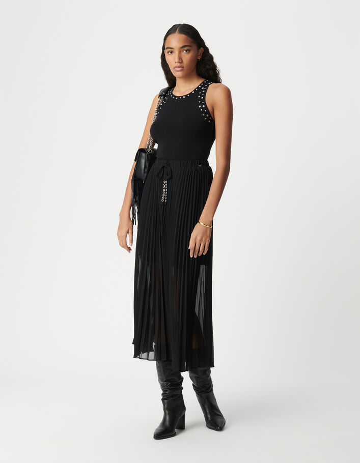 Jupe noire plissée femme IKKS