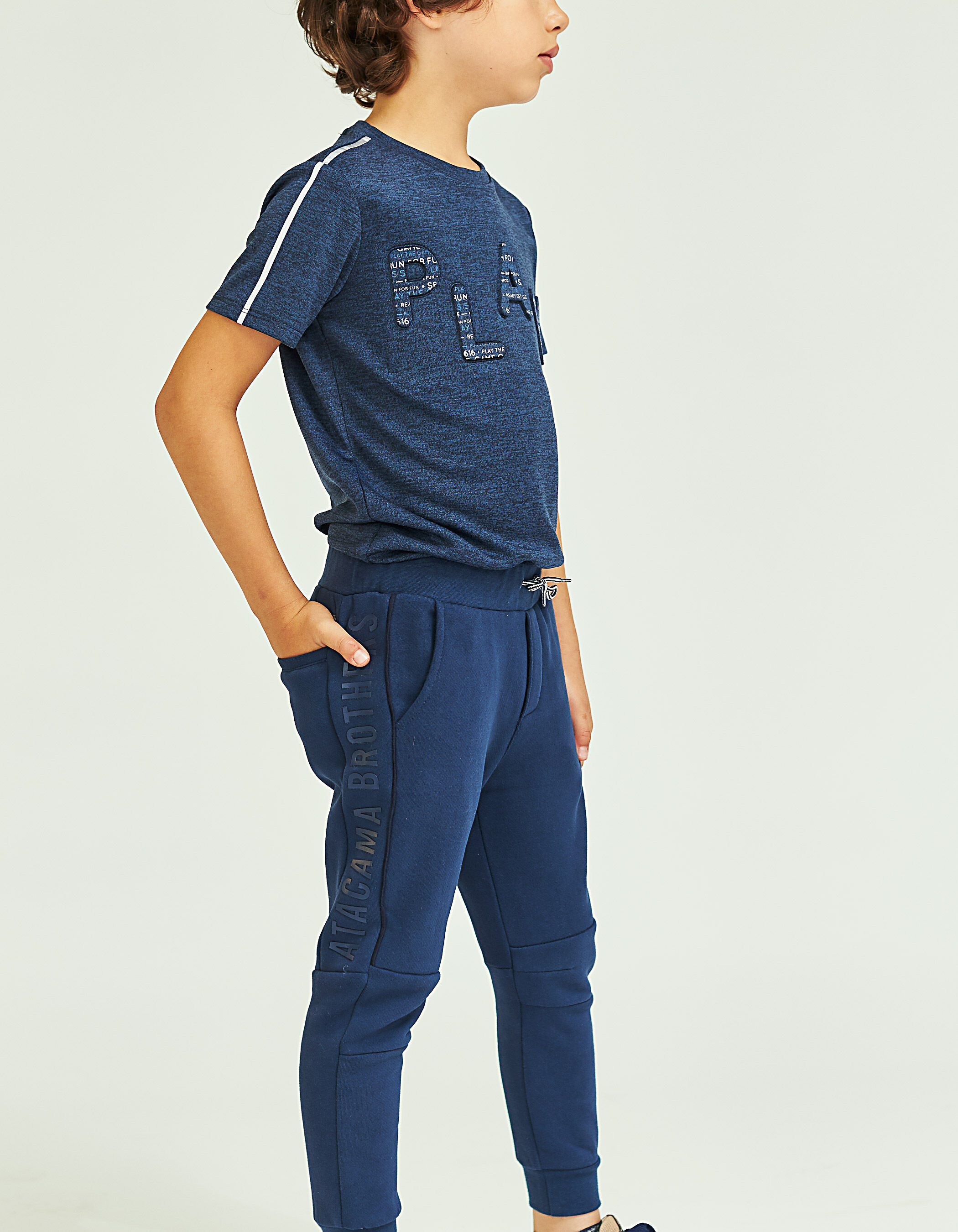 Pantalon molleton bleu orage garcon IKKS