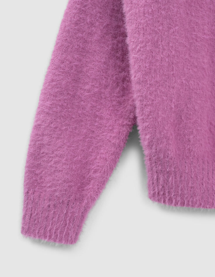 Girls’ dark pink knit sweater with embroidery-5