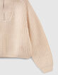 Pull camionneur vanille tricot c&ocirc;tel&eacute; fille -5