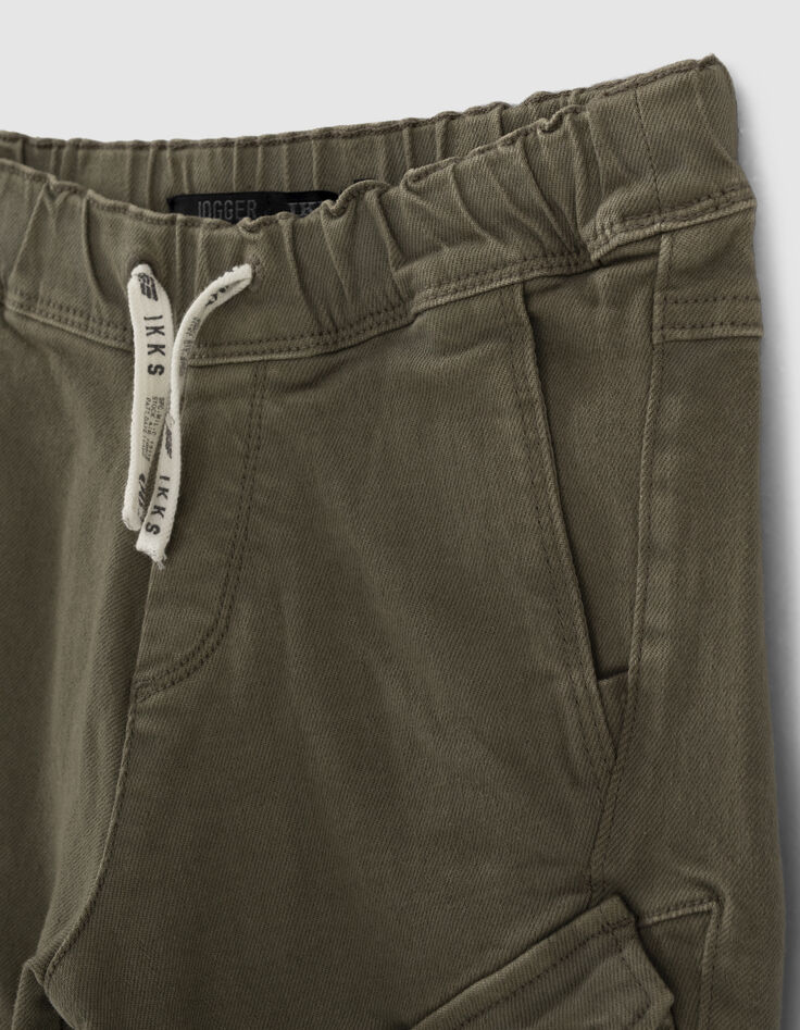 Pantalon kaki élastiqué forme battle garçon -3