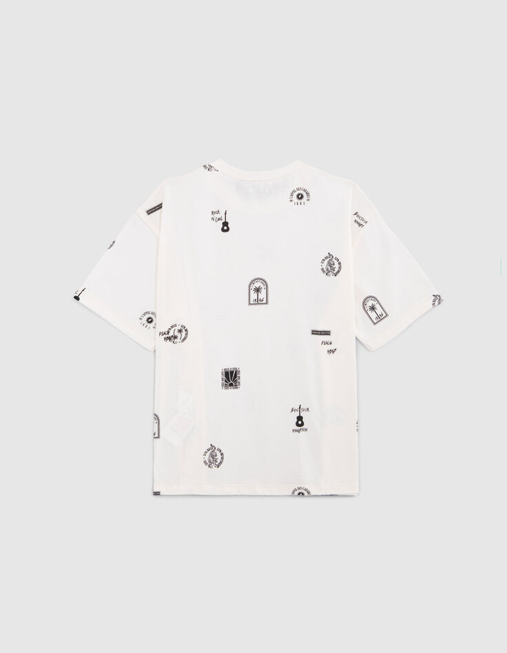 Boys’ ecru T-shirt with rock drawings-2