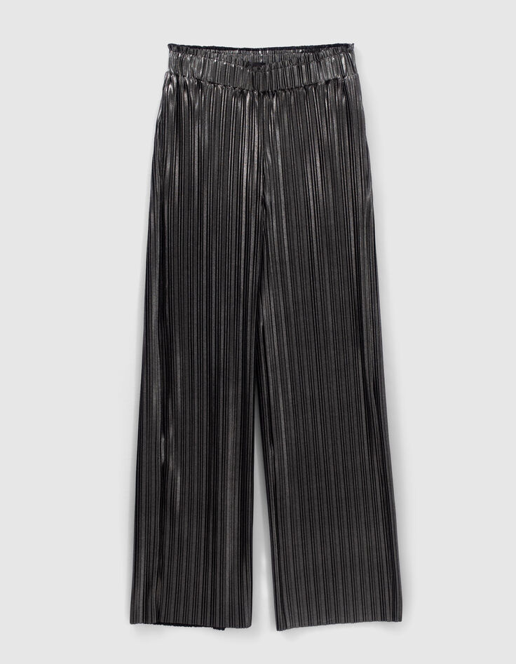 Pantalon large silver plissé Femme-6