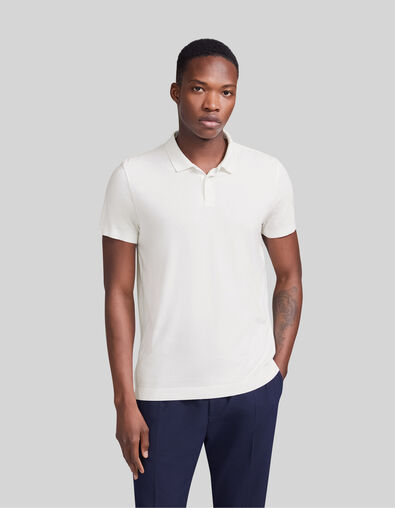 Men’s off-white cotton modal polo shirt - IKKS