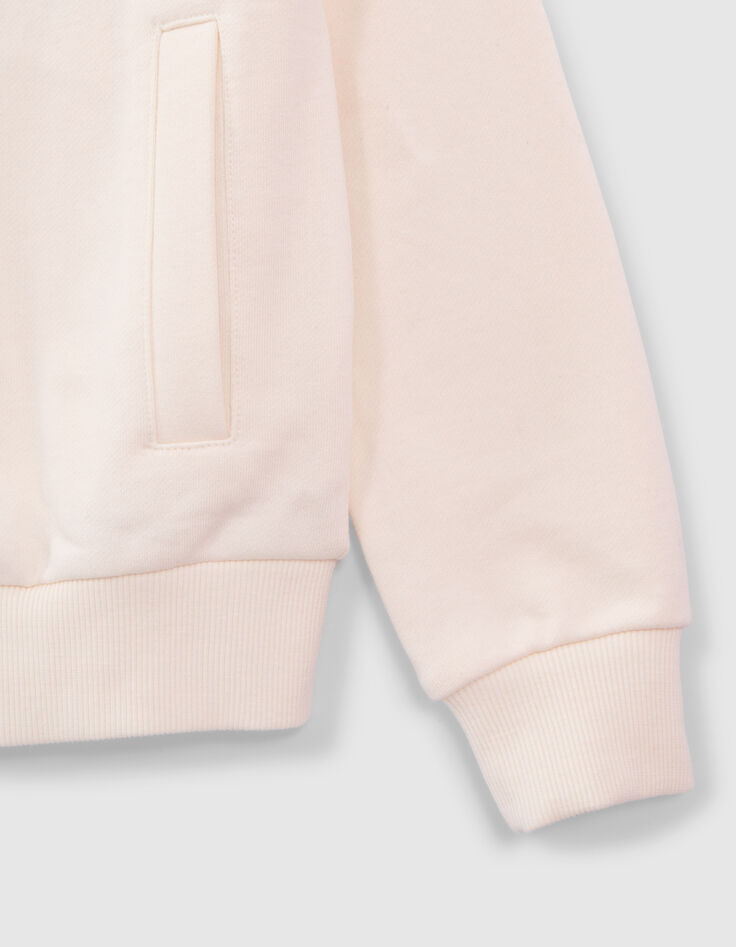 Cremewei&szlig;e Jungenstrickjacke mit Schriftzug hinten-4