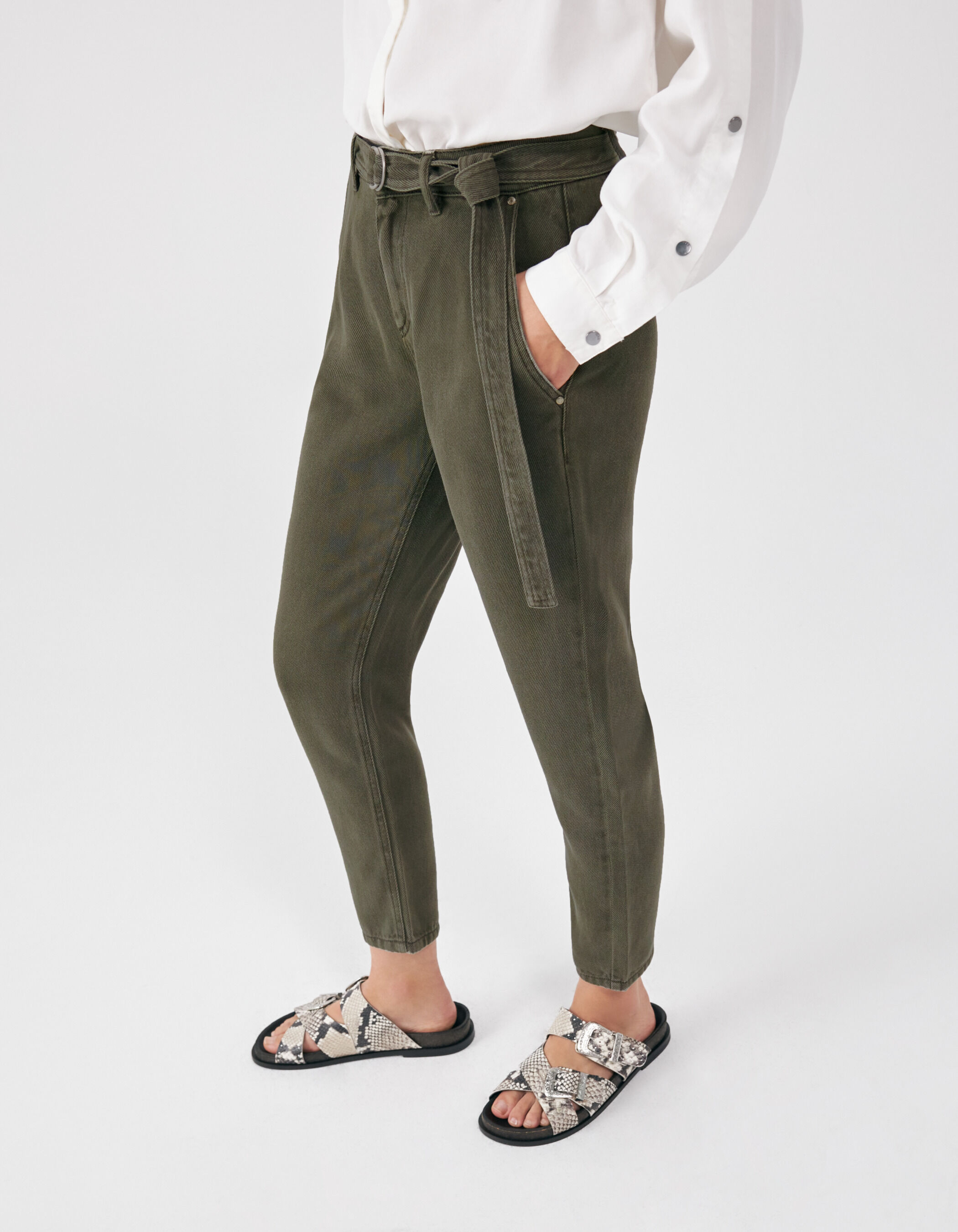 Baggy kaki femme best sale