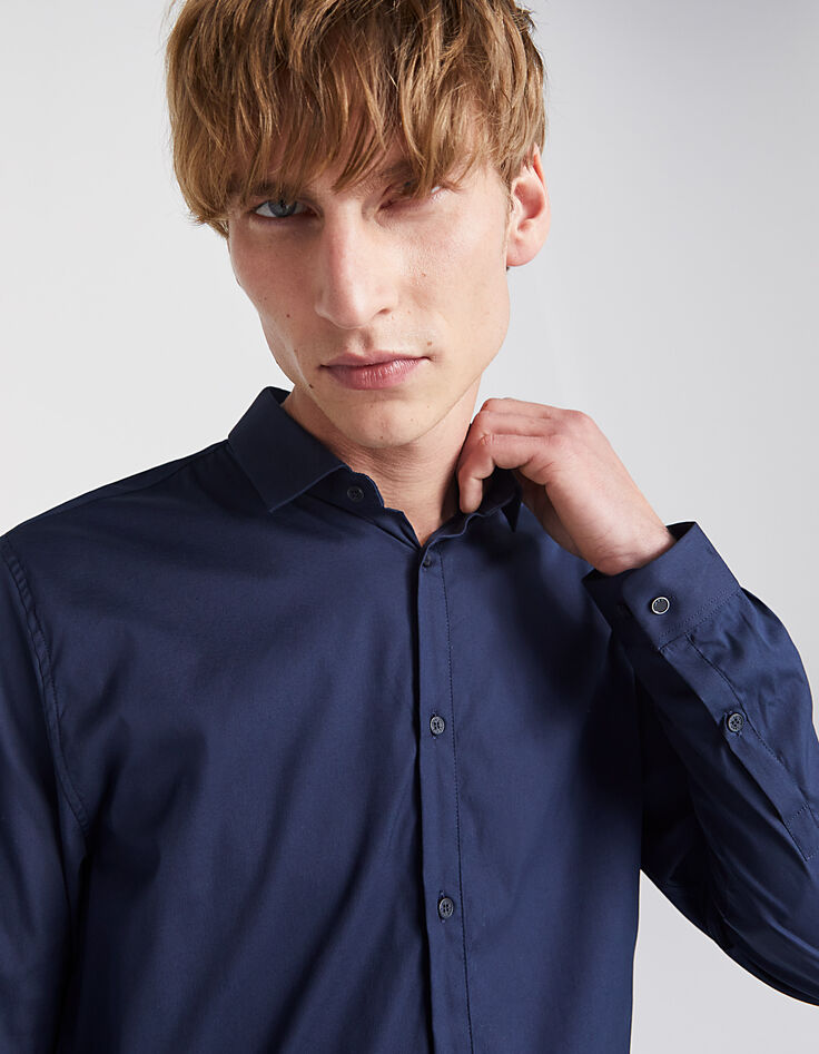 Camisa SLIM azul marino Hombre-2
