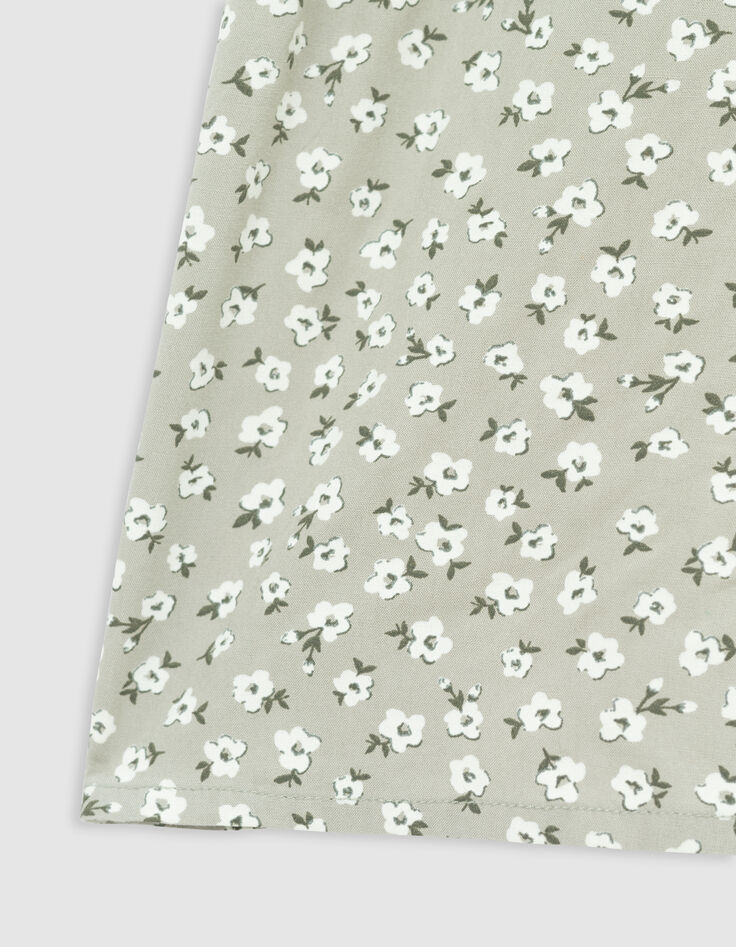 Combishort vert imprimé floral d'été fille-6