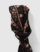 Fular negro estampado minimalista rock hombre-3