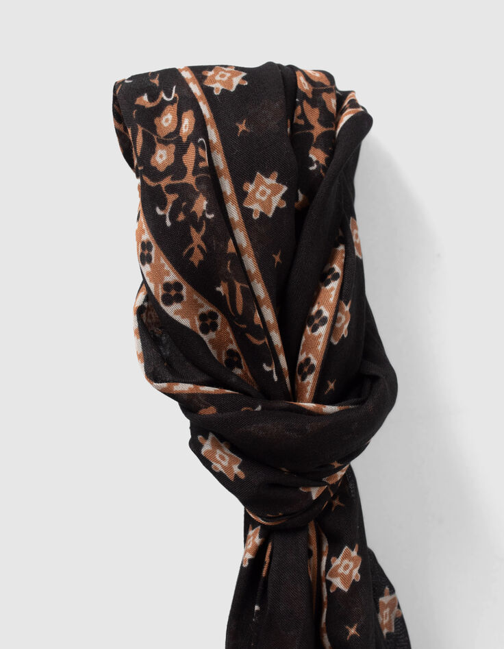 Fular negro estampado minimalista rock hombre-3