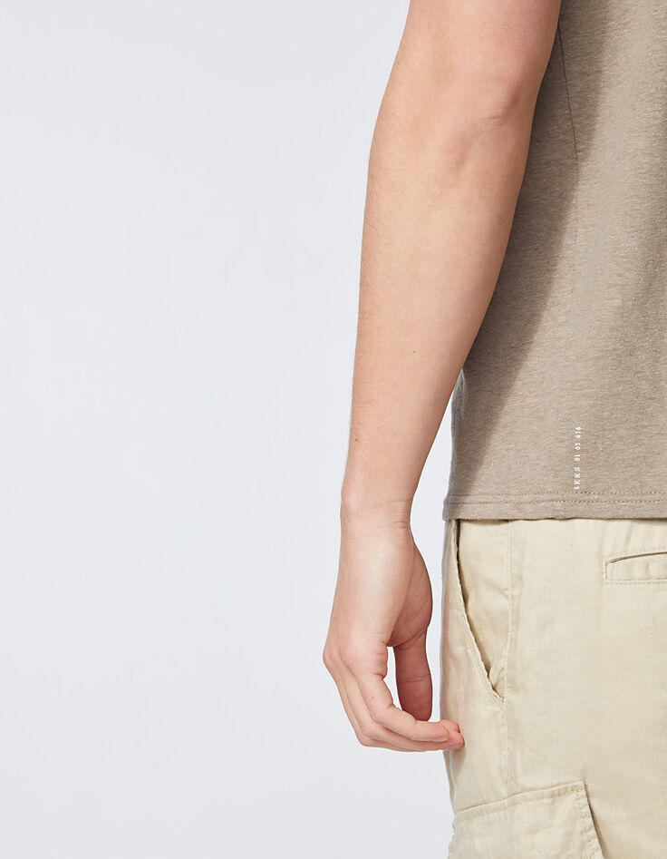 Men’s mink cotton and hemp round-neck T-shirt-5