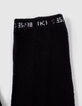 Girls’ black knit tights with cable knit down legs-3