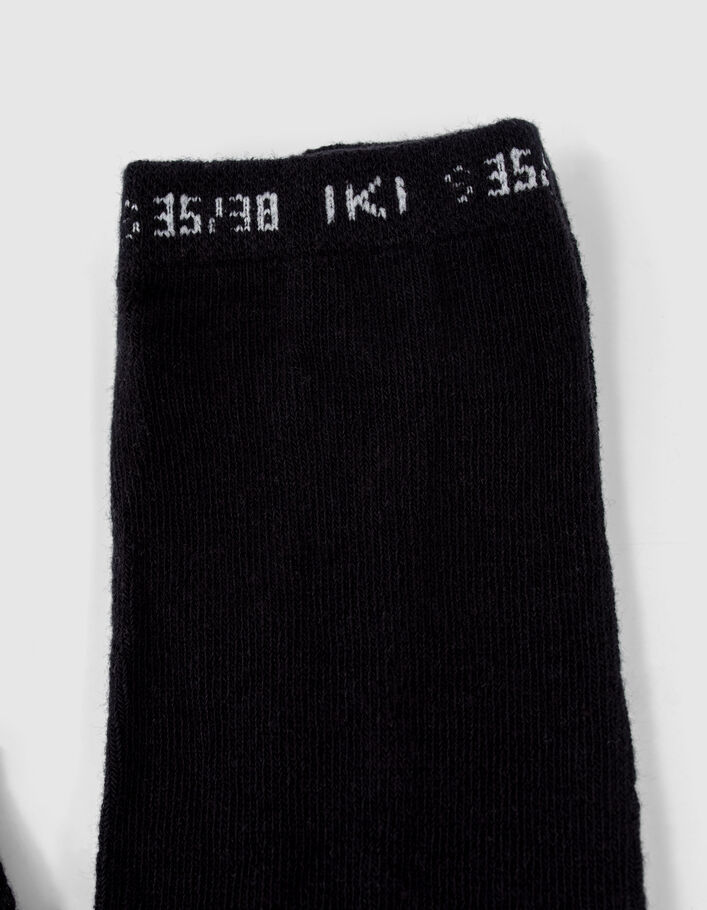 Girls’ black knit tights with cable knit down legs - IKKS