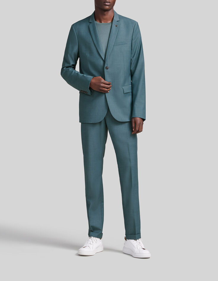 Veste de costume vert bleut&eacute; Homme-1