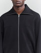 Cardigan zipp&eacute; noir col montant Homme-4