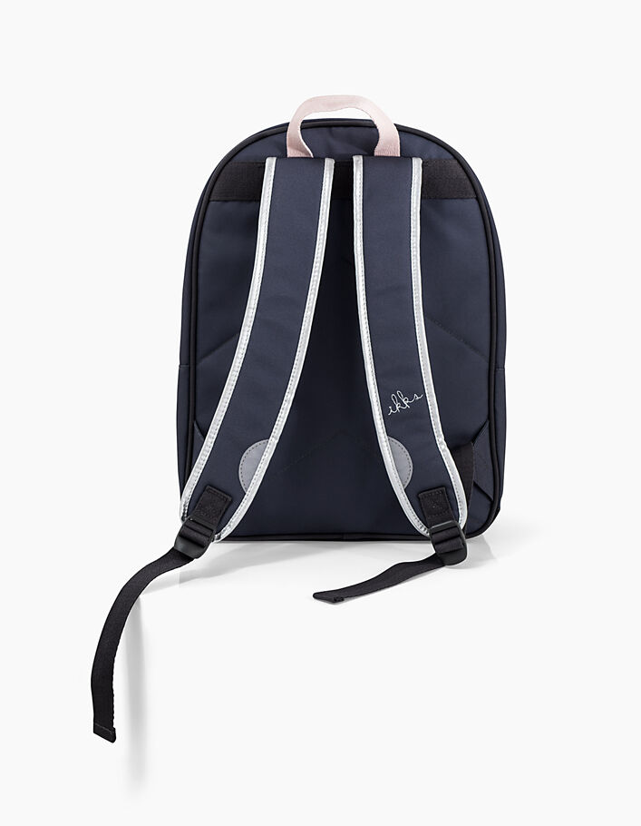 Girls’ powder pink and navy K backpack  - IKKS