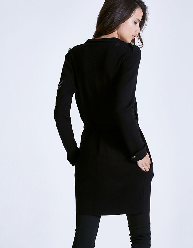 Manteau long tricot femme-3