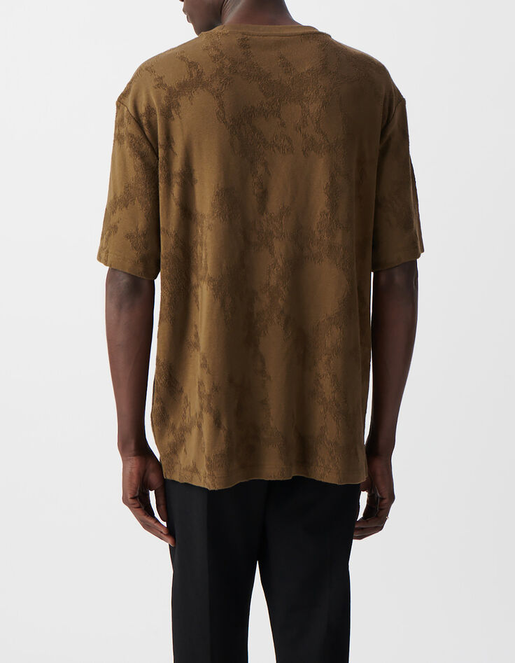 Men's bronze camouflage jacquard T-shirt-3