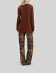 Pure Edition – Women's mahogany lurex knit twin set-2