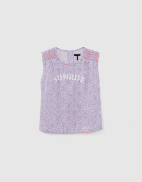 Lila top met Cubaanse tegelprint meisjes - IKKS