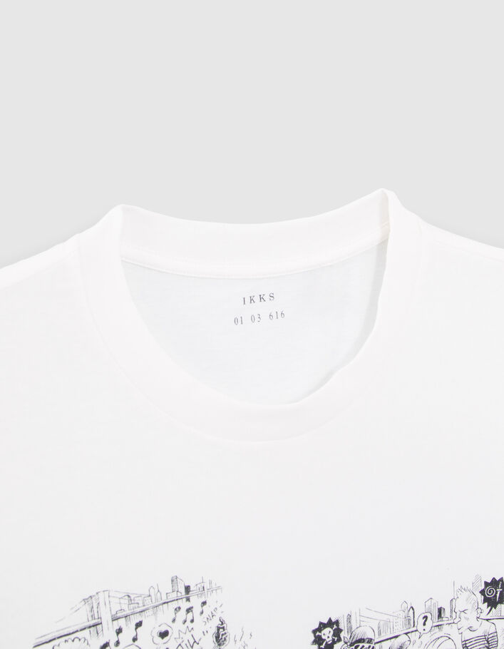 T-shirt blanc bio visuel BD Hip Hop Homme-6