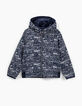 Marineblaue Jungen-Windjacke mit Allover-Print -3