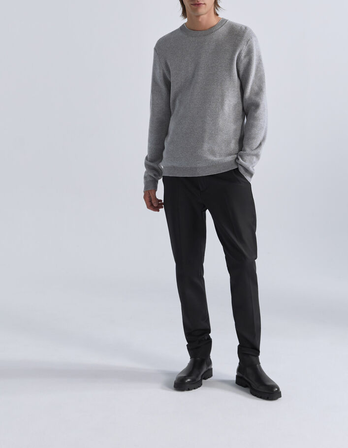 Men’s grey waffle knit sweater-6