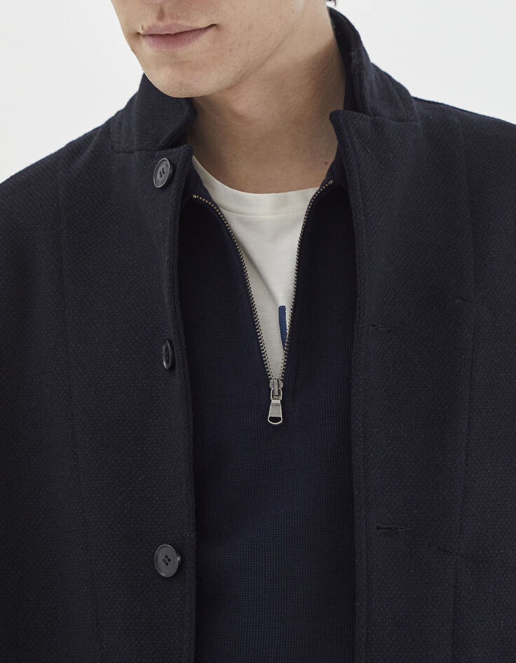 Dunkelblaue Herrenjacke im Worker-Look-5