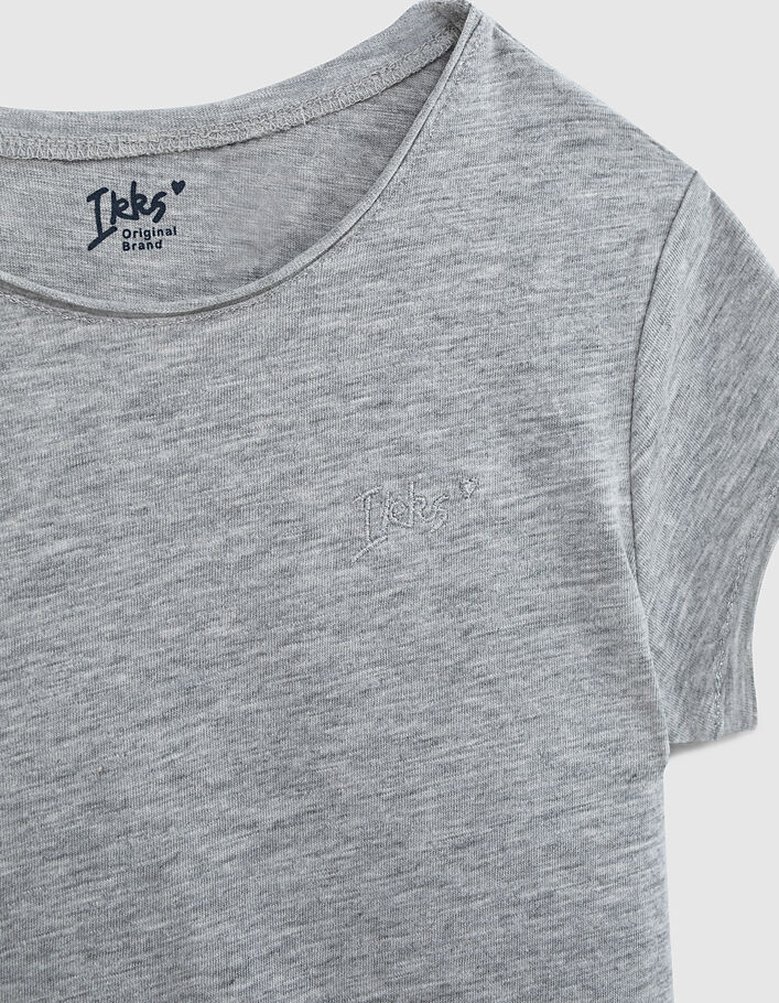 Girls’ grey Essential organic cotton T-shirt - IKKS