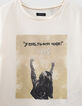 Ecrufarbenes Mädchen-Bio-T-Shirt mit Glittermotiv-3