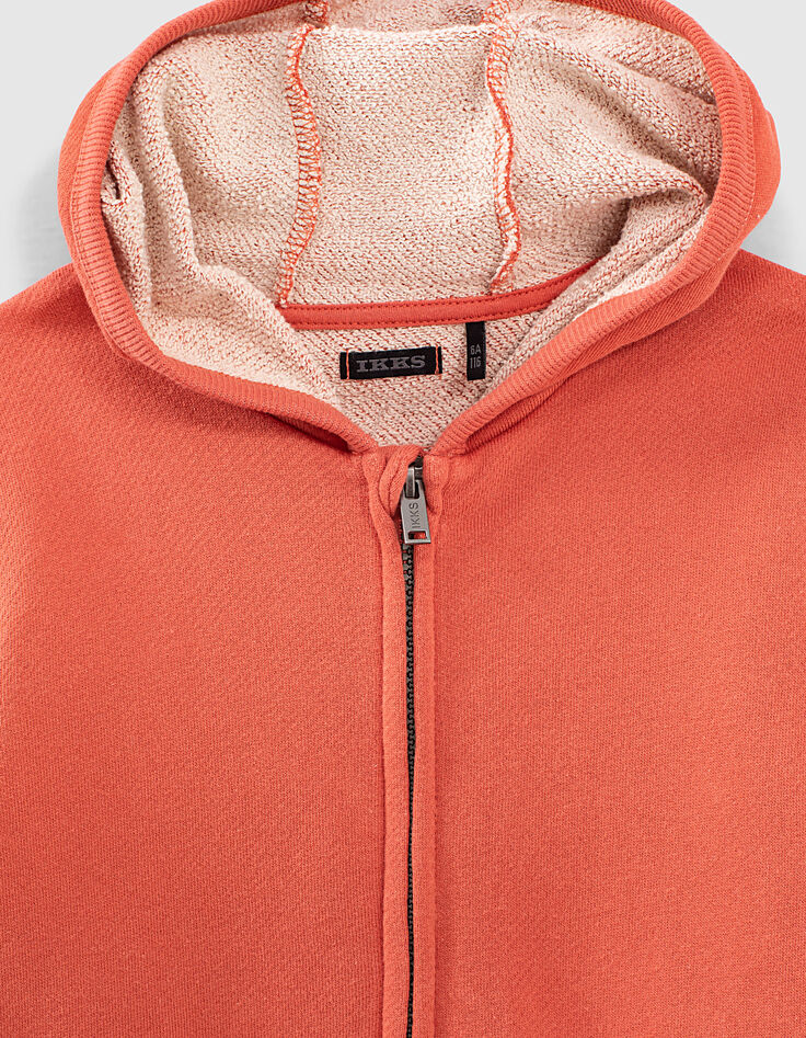 Cárdigan coral estampado efecto sello mangas chico-2 Cárdigan coral estampado efecto sello mangas chico-2