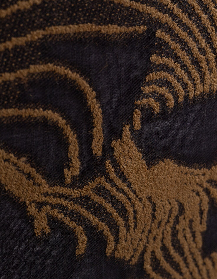 Foulard camel jacquard têtes de mort écrues Femme-3
