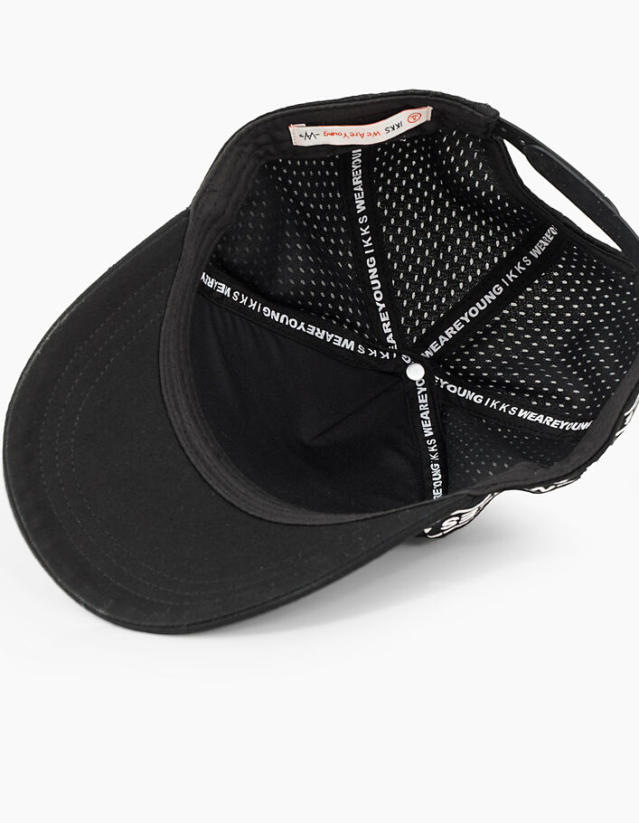 Boys’ black cap with white WAY logo  - IKKS