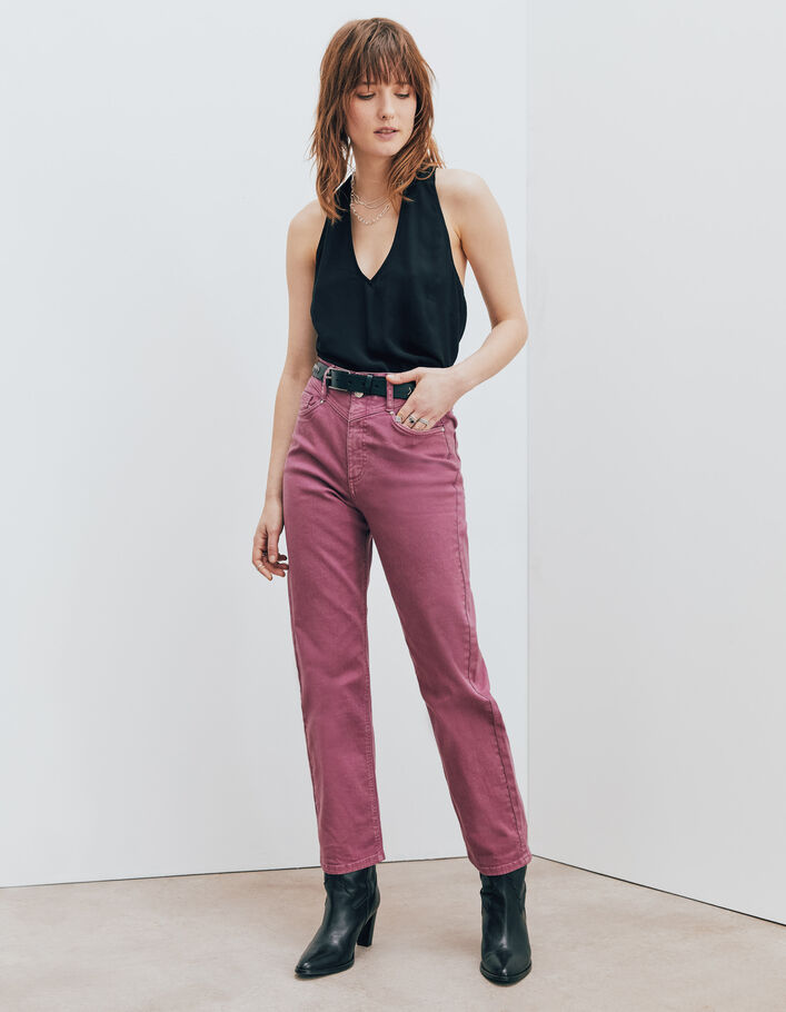 Jean slouchy en coton bio hibiscus mid waist cropped femme-6