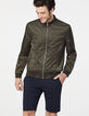 Men’s khaki satin nylon bomber jacket-2