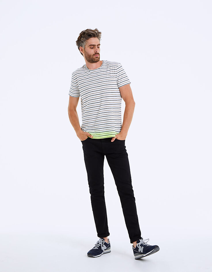 Off-White Herren-T-Shirt, gestreift und Tie-Dye-Effekt-6
