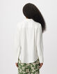 Blouse fluide blanche col chemise Femme-3