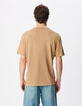T-shirt beige col rond poche plaqu&eacute;e Homme-3