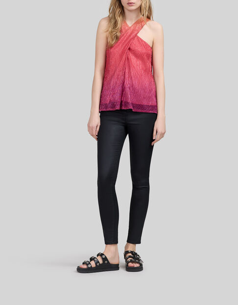 Women's deep dye metallic tangerine top - IKKS