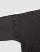 Camiseta gris mix materiales tul niña-6