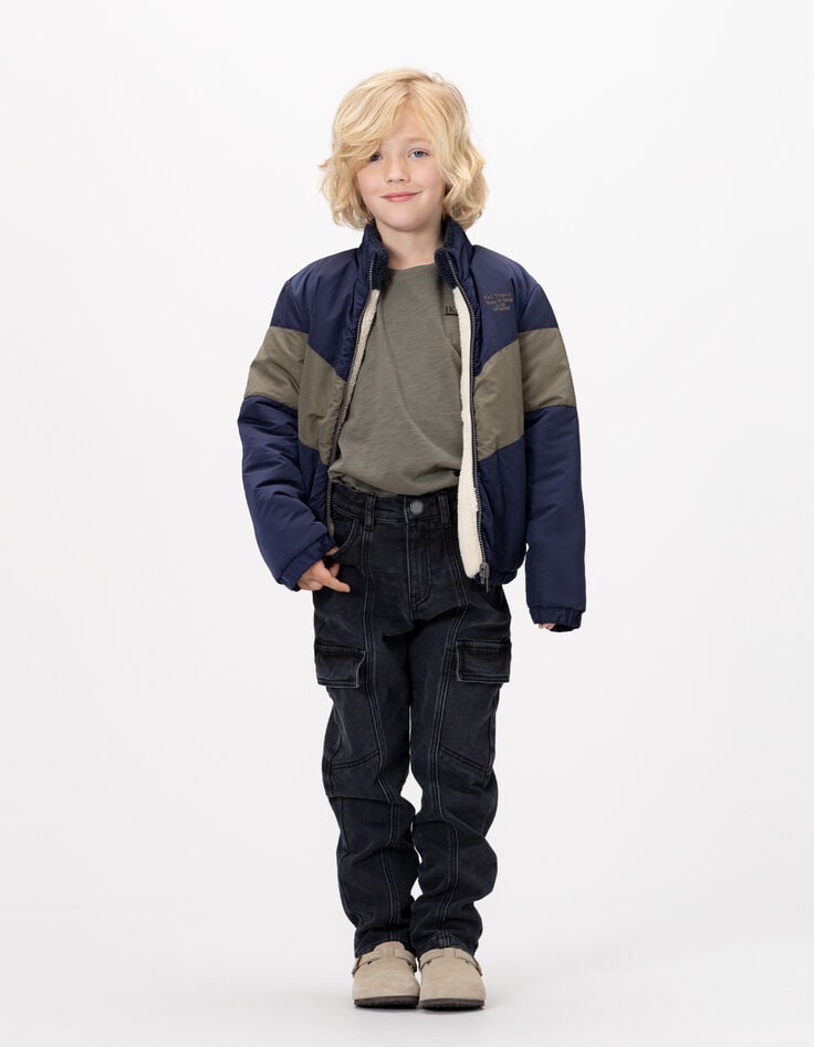 Boys’ grey cargo-style relaxed jeans-1 Boys’ grey cargo-style relaxed jeans-1