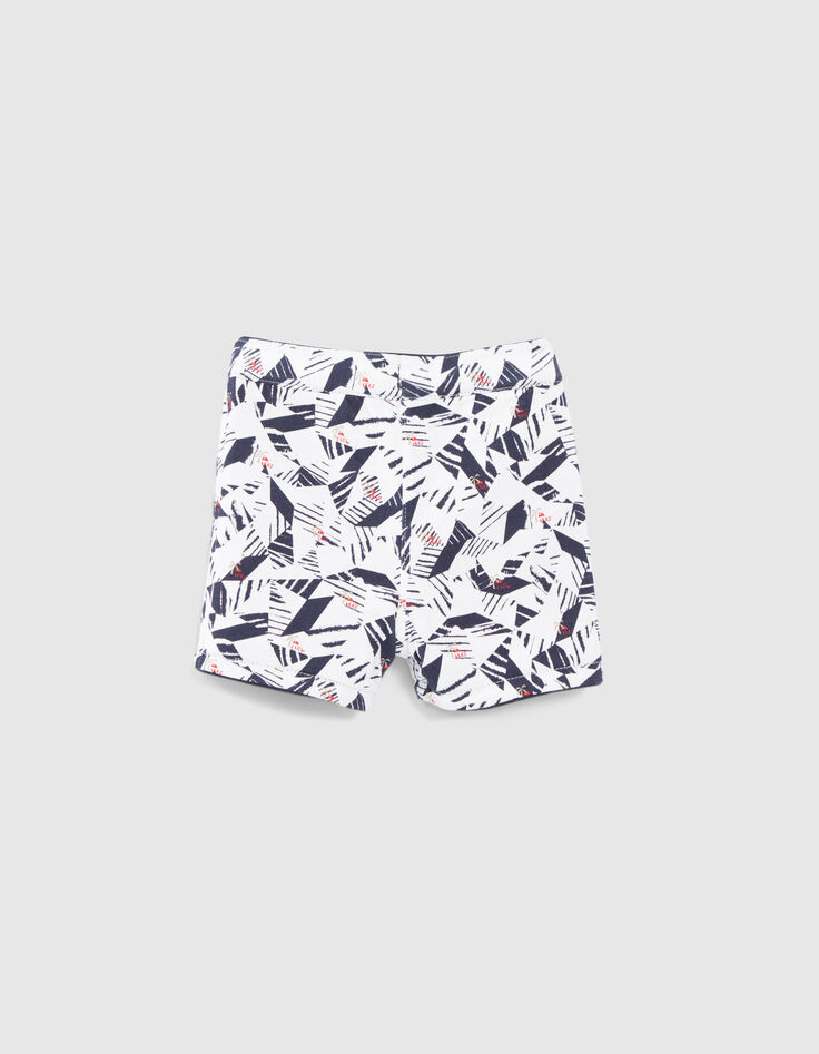 Baby boys' navy/origami print reversible shorts-7
