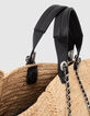 Beiger Damenkorb 1440 aus Raphiabast mit Ledertasche-4