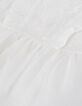 Robe tutu blanc cassé bi matière à volants bébé fille-6