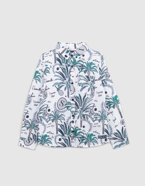 Camisa blanca palmeras y deportivas niño - IKKS