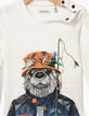 Tee-shirt blanc à visuel castor bébé garçon-2