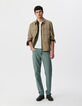 Veste saharienne beige zippée cinq poches Homme-7